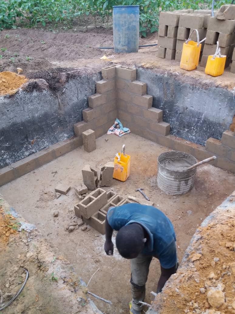 Construction du réservoir d'eau